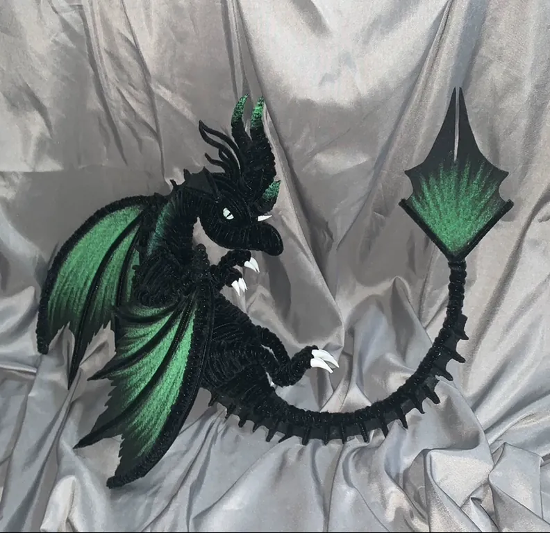 Black-and-Green Pipe Cleaner Dragon