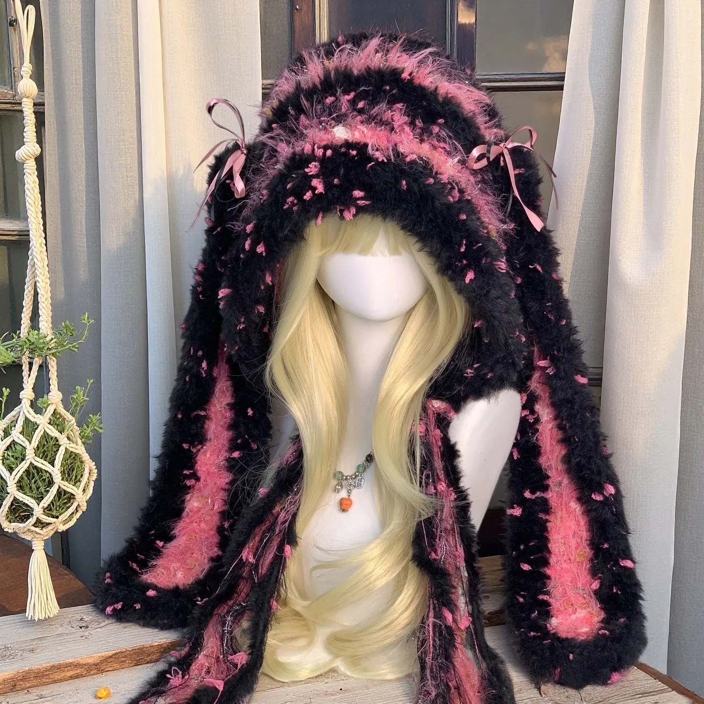 Blackberry Bunny Handmade Long-Pile Lop-Ear Hat 