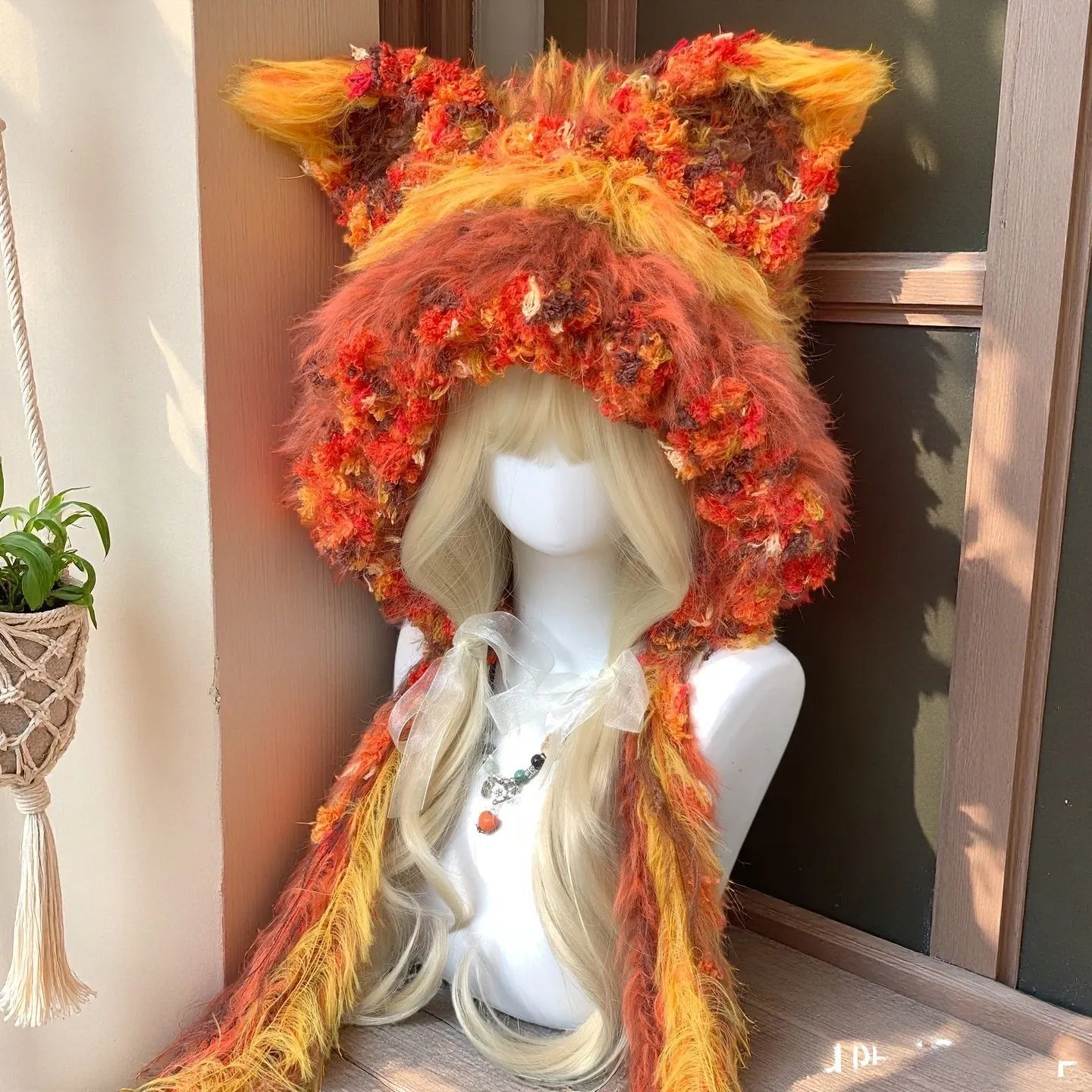 Ember Fox Handmade Long-Pile Fox-Ear Hat 